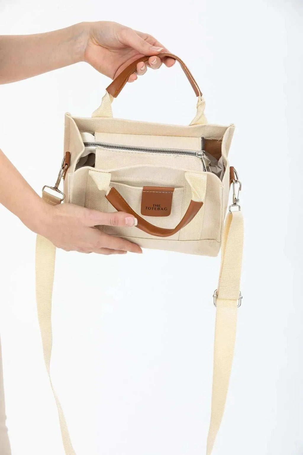 Kadın Mini Kanvas Tote Bag Omuz ve El Çantası