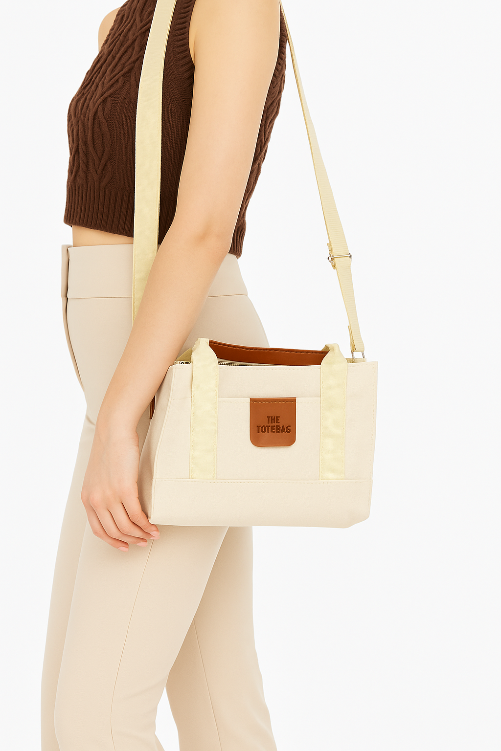 Kadın Mini Kanvas Tote Bag Omuz ve El Çantası